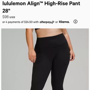 Lululemon Align Leggings 28”